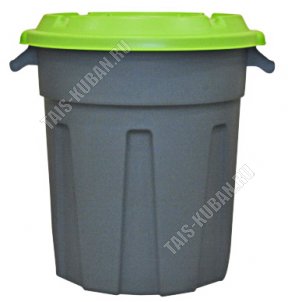 Бак д/мусора 80л сер/зелен (d50 h67см) с крыш, In Green (1) 