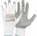 Перчатки для садовых работ 10 размер (XL) полиэстер, нитрил, эластичные, цвет белый/серый (300) 