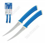 FELICE Набор ножей 2шт д/томатов 10см,мелкие зубчики,лезвие нержавеющая сталь 420,пластиковая ручка,голубой (цена за блистер)