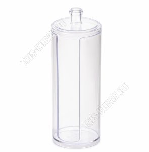 Контейнер д/ватных дисков (d7 h20см) с кр,прозрачн (20)