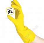 Перчатки хозяйственные РЕЗИНОВЫЕ супер прочные,  размер ХL,желтые (120) 