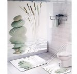 Набор Коврик 2шт +Штора д/ванны 