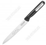 Bayoneta Нож универсальный 14см,лезвие нержавеющая сталь X 30Cr14 с выемками,черная пластиковая ручка с металлической вставкой,блистер (12)