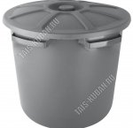 Бак д/мусора 60л серый (d53,5 h48,5см) с крыш. (5) 
