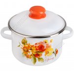 Весна Кастрюля белый (цил) 2,0л,мет.крыш,пласт ручк/кнопка (8)