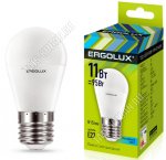 Ergolux-Шар E27 11Вт,холодный 4500Вт,световой поток 915Лм (аналог 95Вт обычной лампы) h92 d45мм (25) 