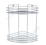 Полка настен 2-х ярус,углов. (20х20 h30см) борт 3прута,дно-овал,крепл.п/шуруп (12)