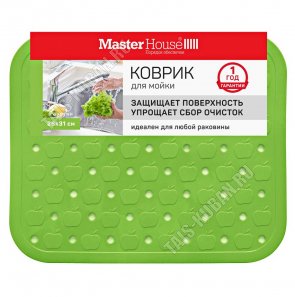 Коврик д/раковины ПВХ, зелен.(26х31см) 