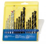 Сверла комб. н-р  9шт.(5,6,8мм-по бетону,мет,дер) цил.хвостовик,пласт.пенал 