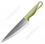 Нож поварской (нержавеющая сталь+пластик) L19см,толщина лезвия 1,2мм,салатовый (8) 