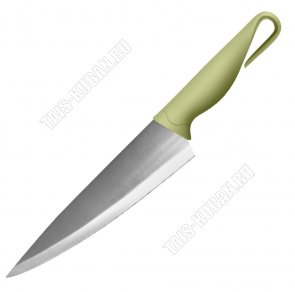 Нож поварской (нержавеющая сталь+пластик) L19см,толщина лезвия 1,2мм,салатовый (8) 