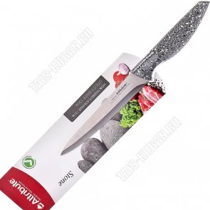 STONE Нож универс. 13см, нерж.лезв,ручка пласт.Soft-touch,цв.серый п/мрам. (12) 