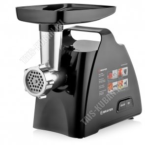 Мясорубка 1800Вт. реверс, 2 диска 3-5мм, насадки для кебе/колбас/томатного сока, толкатель, ножи нержавеющая сталь, защита от перегрева/перегруза,прорезиненые ножки, пластиковый корпус, цвет черный (4) 