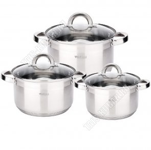 Набор кастрюль 3шт (2,1/2,8/3,8л d16/18/20см) (2) 