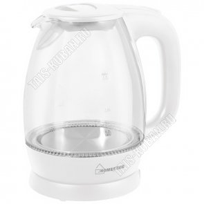 Чайник стекло 1,7л 2200Вт диск,подсветка,защ.б/воды,автооткл,белый (6) 