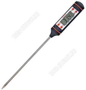 Термометр кулинарный (24х2см),L щупа 15см,питание от батареек типа 1х1,5 V LR44, цвет оранжевый/черный  (50) 