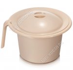 Горшок детский, с крышк (d21 h13см) молочный,ручк 