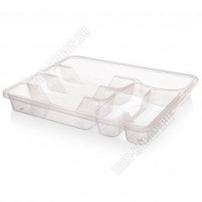 Лоток-вклад д/ст.приб.6отд. прозрачн (38х30 h5см) (24) 