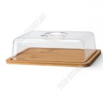 Бамбук Сырница с крышкой 24х18 h7см,пластиковая крышка п/у (12) 