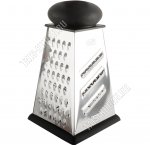 Терка 4х гран, h23см,нерж.сталь,кругл.пласт.ручк,черн (12)