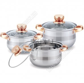 НАБОР кастрюль 3шт (цил. 2,1/3.0/4.0л) 