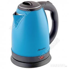 Чайник нерж.1,8л 1500Вт диск,защ б/воды,повор.360,свет.индик,цв.голубой (12) 