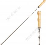 Шампур плоский деревянная ручка 620х10х2мм (25) 