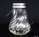 Солонка 50мл h8см,стекло+нержавеющая сталь (24)