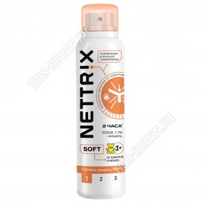 NETTRIX Дети Аэрозоль 100мл от комаров и мошек,гипоаллергенный (24) 