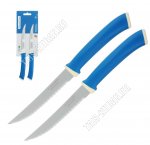 FELICE Набор ножей 2шт д/мяса 13см,мелкие зубчики,лезвие нержавеющая сталь 420,пластиковая ручка,голубой (цена за блистер)