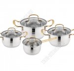 НАБОР кастрюль 4шт (2,0/2,6/3,8л d16/18/20см +ковш 1,4л d14см) (2) 