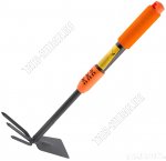 Мотыжка комбинир. 3-х зуб ,грабли-тяпка,пласт+поролон руч.L27см,углерод.сталь толщ.1,5мм,оранж (24)