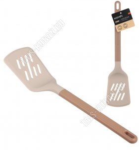 Кантри Лопатка кулинарная с прорезями силикон+пластик L34х8х5см (12) 