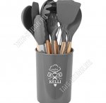 Кухонный н-р 12пр.в стакане d13 h15см,графит пудровый 