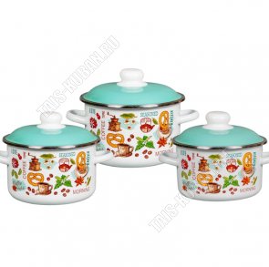 Утренний кофе Набор кастрюль 3шт (2,0/3,0/5,5л) 