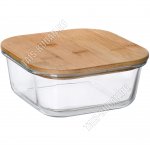 Контейнер с бамбуковой крышкой 0,8л (15,5х15,5 h6,5см) 