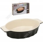 Керамика Форма овал 2л черн/крем (32х20 h7см) борт-волна,2ручк,п/у (6)
