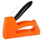 Степлер ручной , скобы 6-10мм, металлическая ручка, ABS-пластиковый корпус, цвет оранжевый  (10)