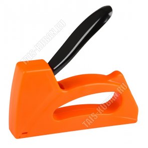 Степлер ручной , скобы 6-10мм, металлическая ручка, ABS-пластиковый корпус, цвет оранжевый  (10) 