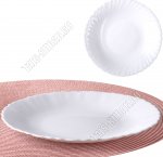 Белая Тарелка плоская d22,5см (ф.волн.край) б/уп