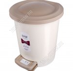 Ведро д/мусора 6л, с педал,кругл внутр.съемн.ведро,кофе (d24,5 h27см) (2) 