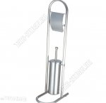 Держатель-стойка д/туал.бумаги+ерш с подст.h80 d16см,хром+пласт (6) 