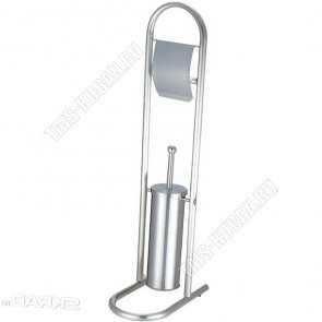 Держатель-стойка д/туал.бумаги+ерш с подст.h80 d16см,хром+пласт (6) 