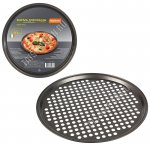 Форма д/пиццы, круглая (d32,5см) серый,перфорация,толщина 0,35мм,антипрингарное покрытие (24) 