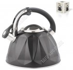 Чайник нержавеющая сталь 3,0л со свистком,чёрный матовый (6) 