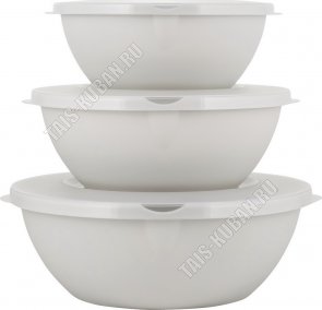 Миска с крышк, Н-Р 3шт пепел.жемжуг 1+2+3л (11) 