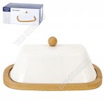 Белье /Бамбук Масленка с крышк,овал 20х14см,бамб.подстав, п/у