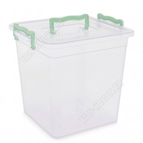 Контейнер для хранения, прозрозрачный, квадратный 8,5л (25х25 h20см) крышка с ручкой 2 защелки (12) 
