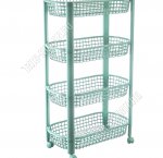 Этажерка 4-х яр,на колес,овал, фисташ (44х31 h94см) сетчат.корз (2) 