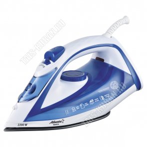 Утюг керамическая подошва 2200Вт вертикальное отпаривание, цвет белый/синий(10) 